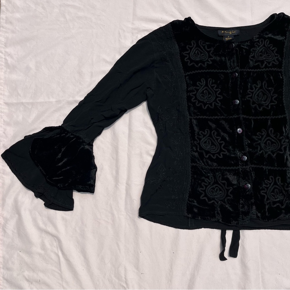 SOLD| Vintage Double Layer Bell Sleeve Blouse Witchy, Boho